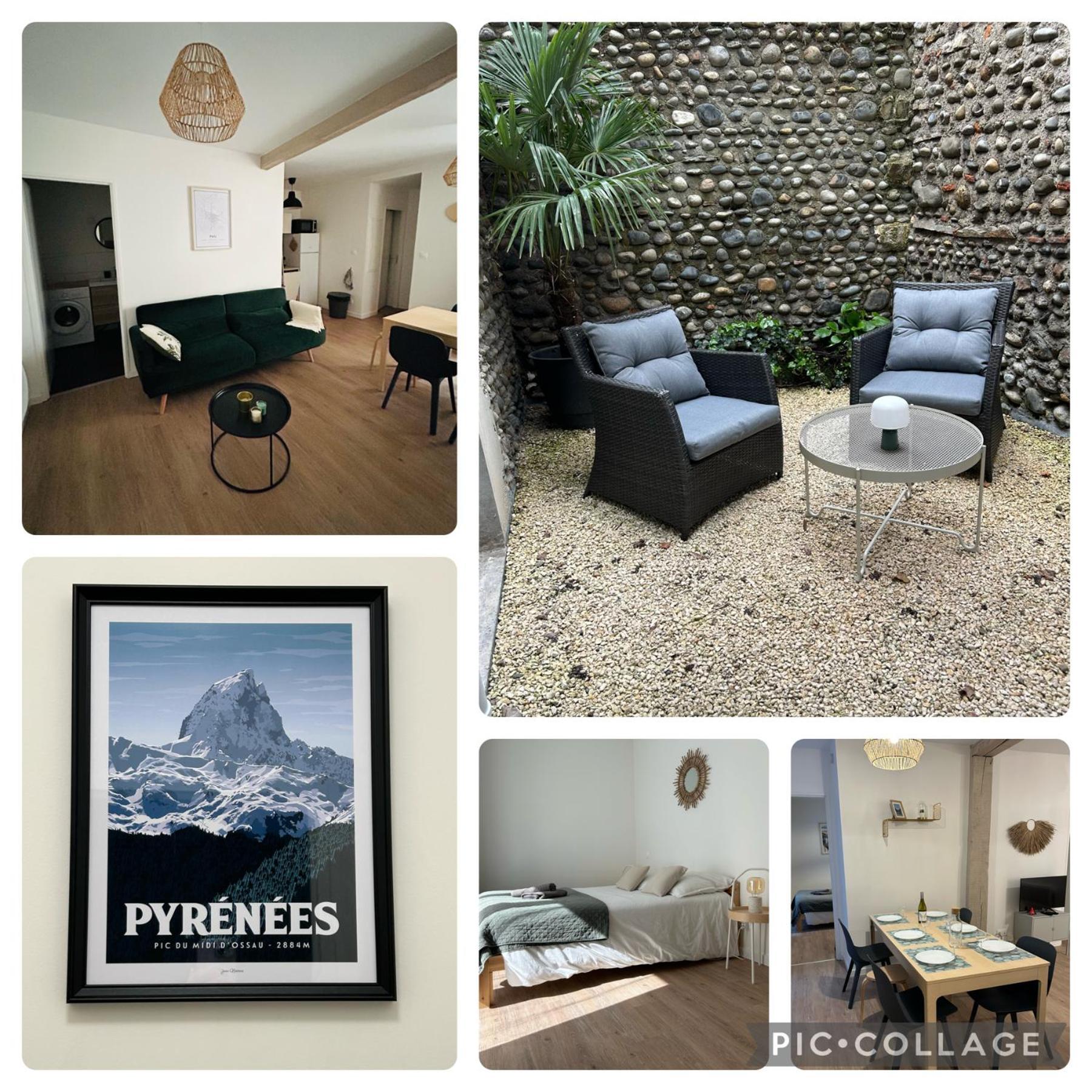 Le Patio : Appartement Chic 3 Chambres Au Coeur De بو المظهر الخارجي الصورة
